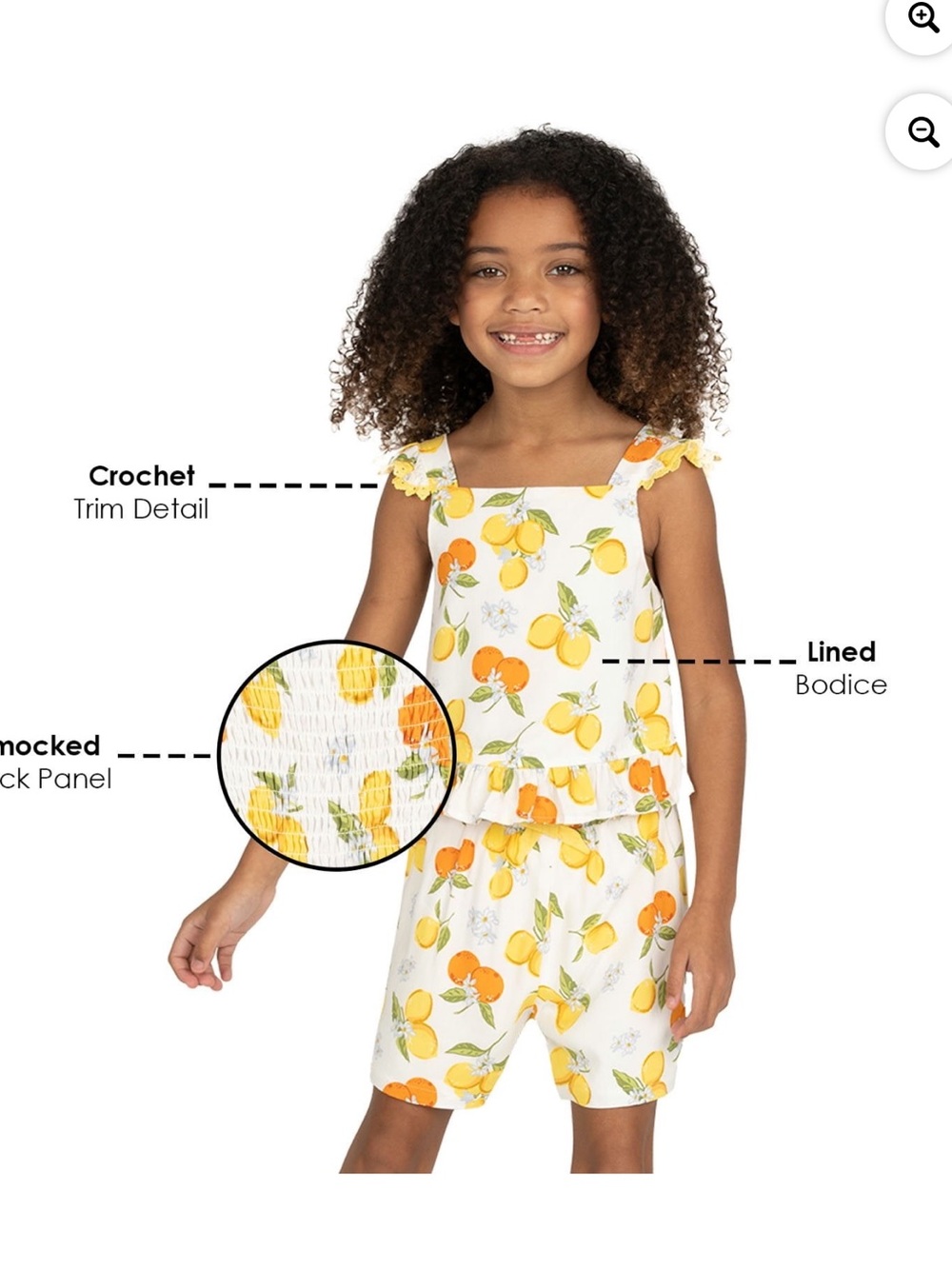 Rare Editions Toddler Girls 2 Piece Elastic Waistband Woven Short Set Lemons 2T - Picture 9 of 9